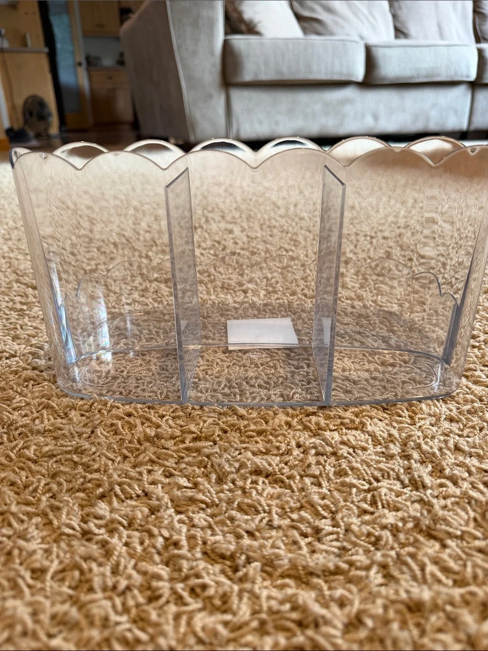 Clear Acrylic Divided Organizer Tray - for makeup or misc